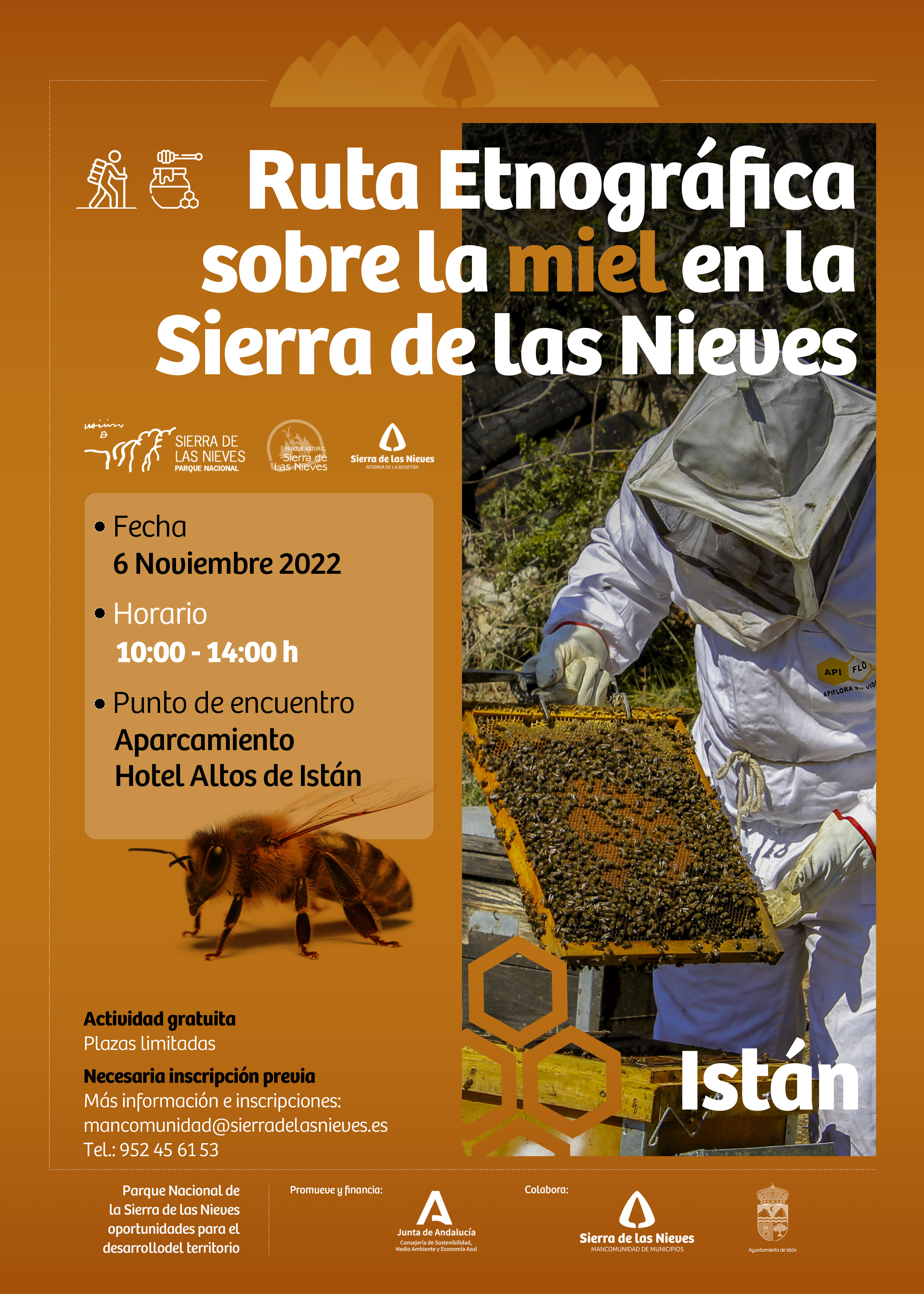 Ruta Etnográfica sobre la miel en la Sierra de las Nieves - Fecha 6 de Noviembre 2022 - Lugar de encuentro: Aparcamiento Hotel Altos de Istán.